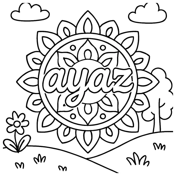 Mooie mandala met de naam Ayaz