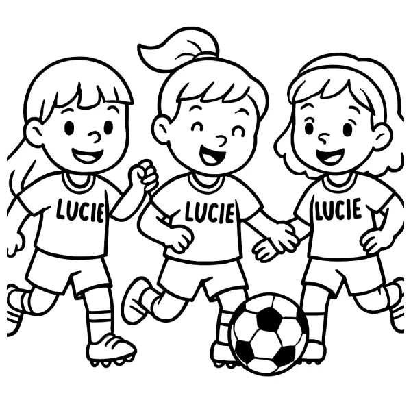 Meisjes uit het Lucie team voetballen fanatiek