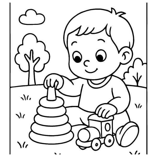 Een baby die vrolijk speelt