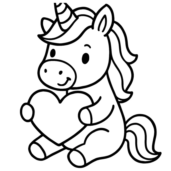 Magische eenhoorn met een lief hartje