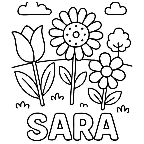 Bloemenpracht met naam Sara