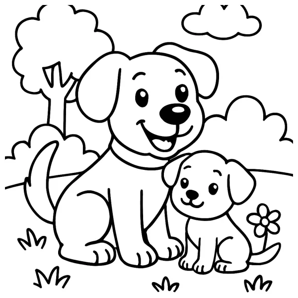 Leuke hondenkleurplaat met Wooffie
