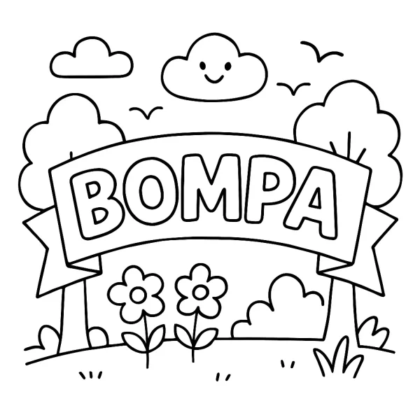 Letters Bompa in feestelijke banner