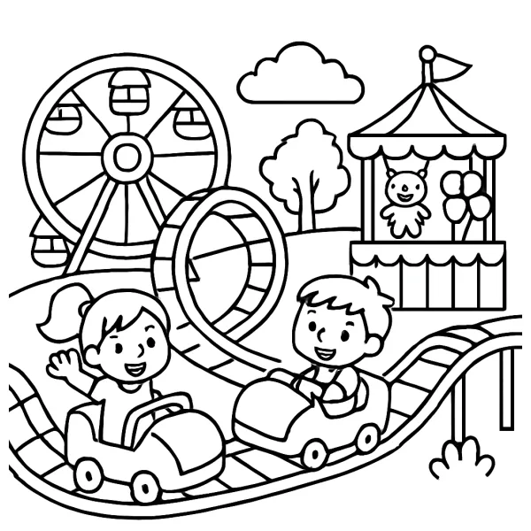 Spannend avontuur in het pretpark