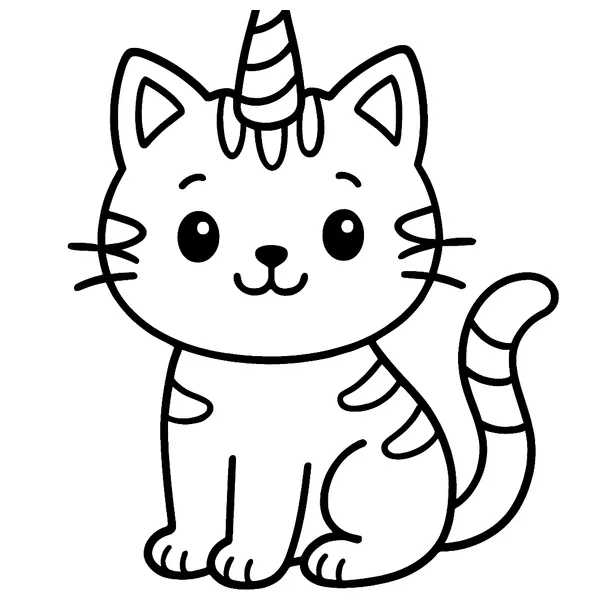 Magische Poes Eenhoorn Kleurplaat