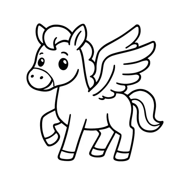 Vliegende Pegasus kleurplaat