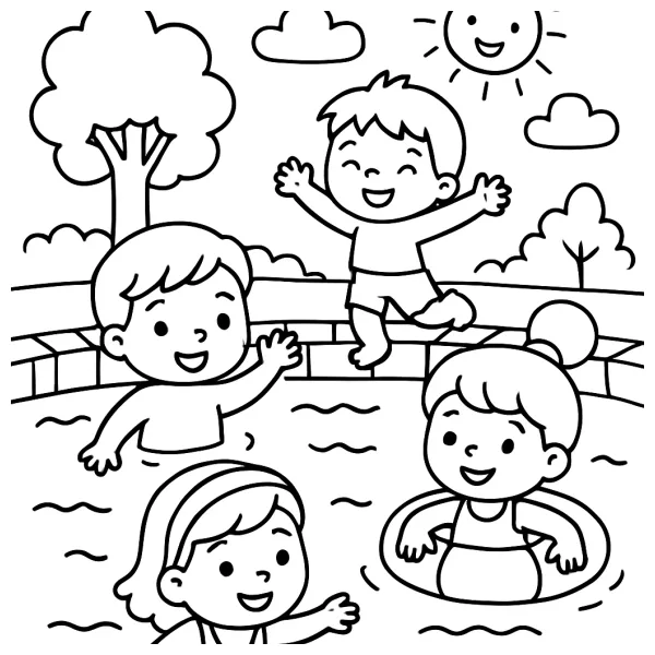 Leuke kinderen in het zwembad