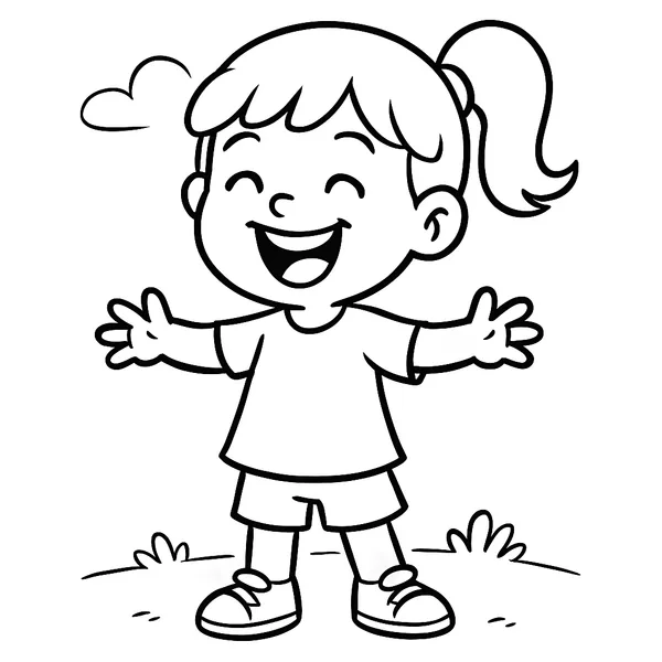 Vrolijke Lucie die lacht en speelt