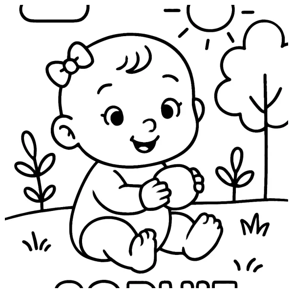 Schattige baby Isabel, de prinses in de wieg