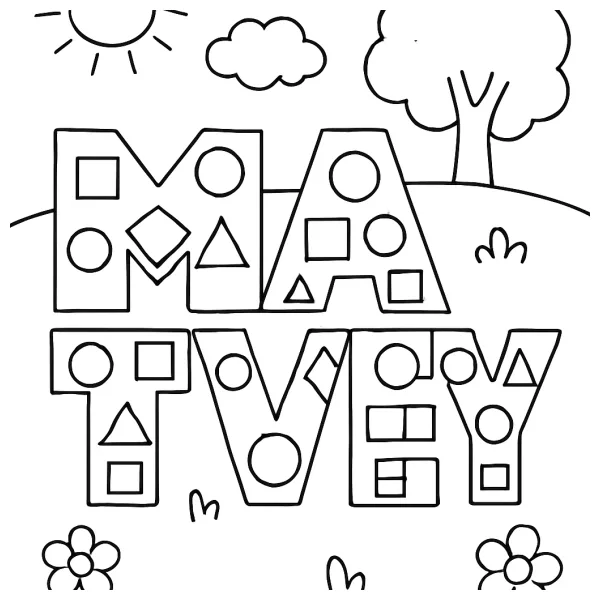 Kleur de letters van MATVEY met gave vormen