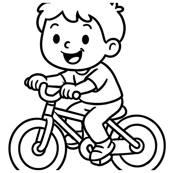 Vrolijk kindje dat fietst