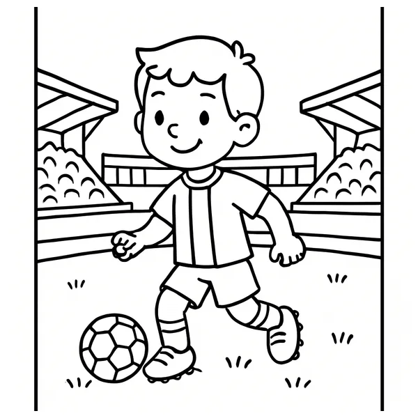 Voetballer in een stadion