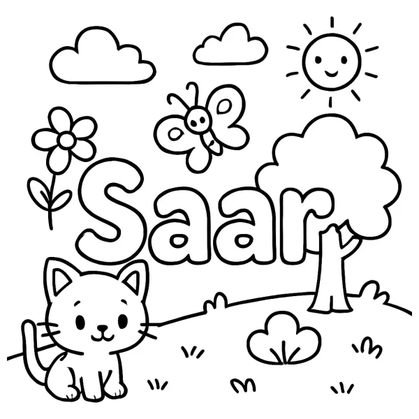 Leuke Kawaii Saar kleurplaat