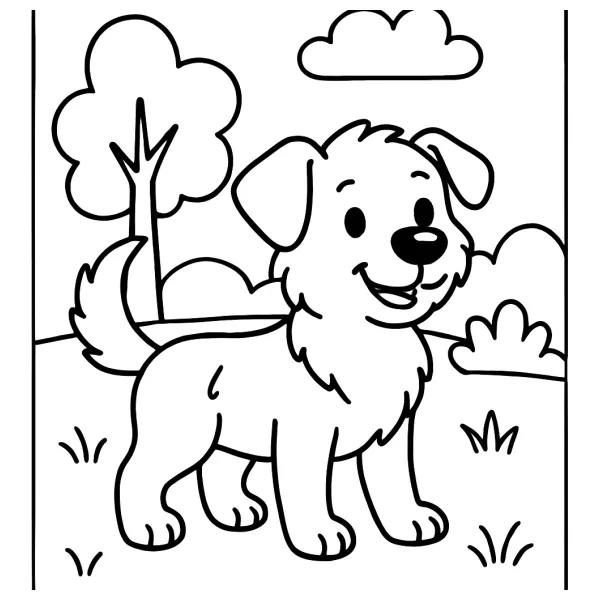 Leuke hond om in te kleuren