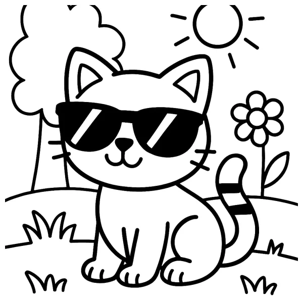 Coole kat met zonnebril