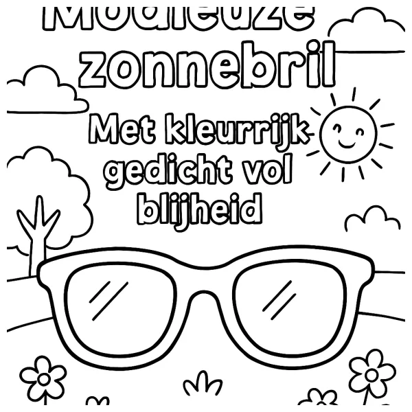 Coole zonnebril met vrolijk gedicht