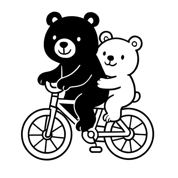 Leuke pandabeer op de fiets
