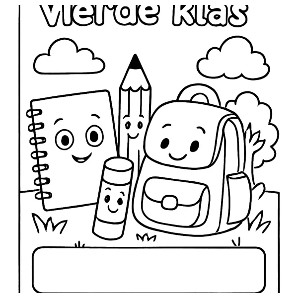 Welkom in groep 4: Schoolspullen om in te kleuren