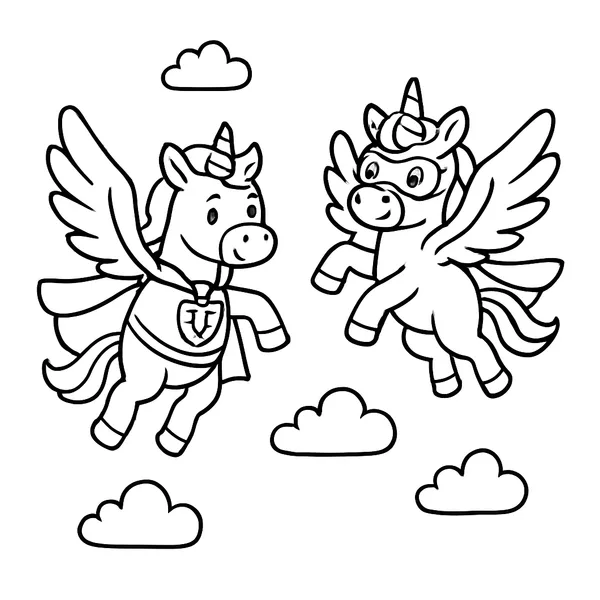 Eenhoorns als superhelden in de lucht