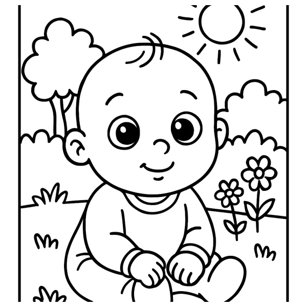 Lieve baby nichtje Noé om in te kleuren