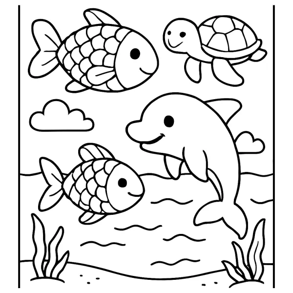 Leuke vissen zwemmen in de zee