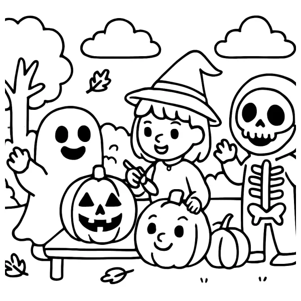 Spookachtige Halloween kleurplaat