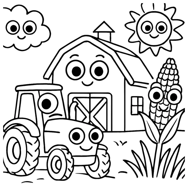 Leuke boerderij met rollende oogballen
