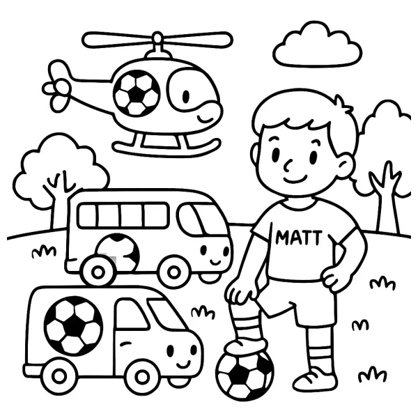 Matt speelt voetbal met coole auto's