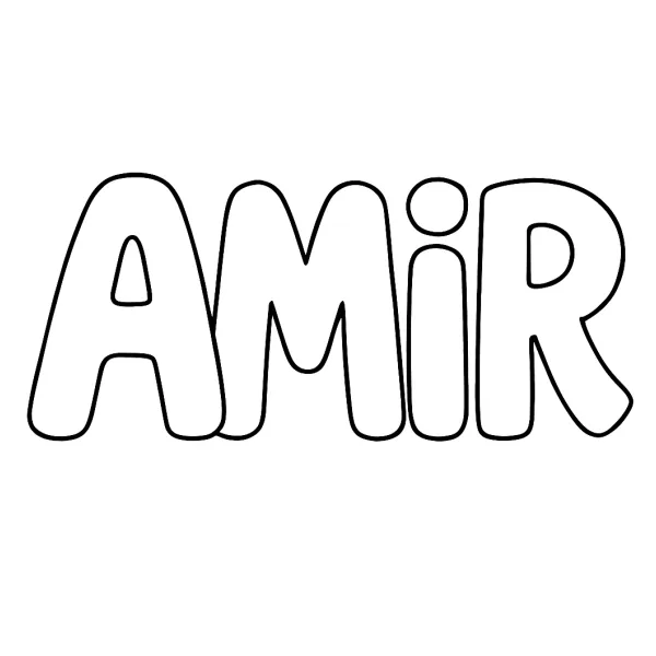 Leuke kleurplaat met de naam Amir