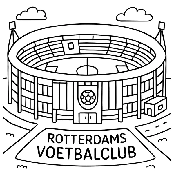 Kleurplaat van het Feyenoord Stadion