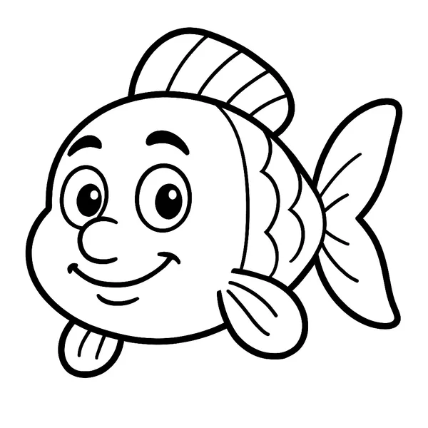Leuke Zalm met Gezicht om In te Kleuren