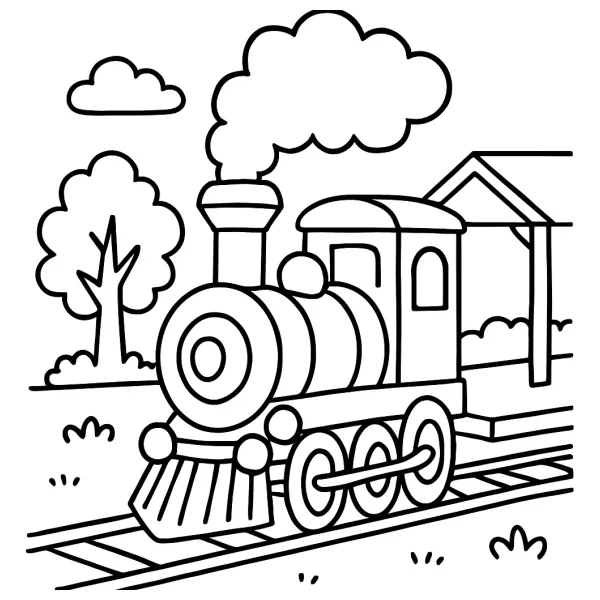 Stoomtrein komt aan op het station