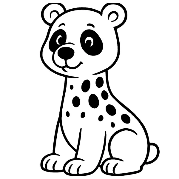 Avontuurlijke panda giraf kleurplaat