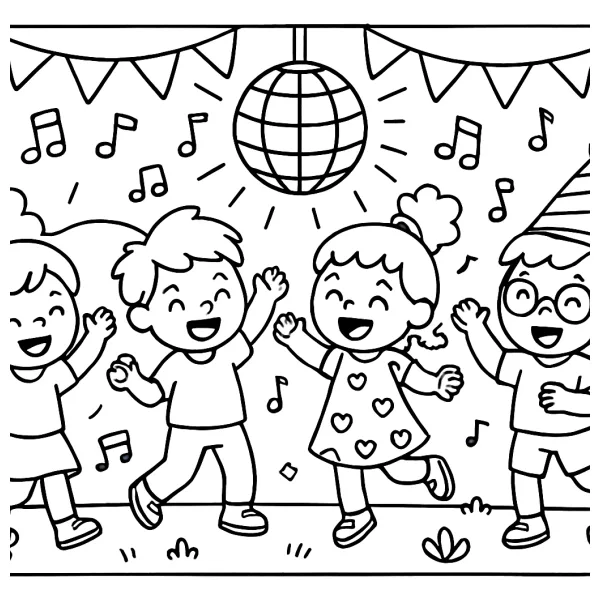 Feestende kinderen in de kinderdisco