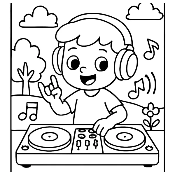 Coole DJ draait muziek