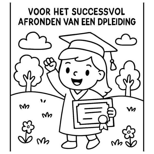 Hoera! Mijn diploma kleurplaat