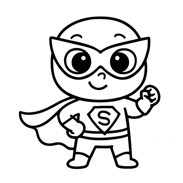 Coole superheld met grote ogen en zonnebril