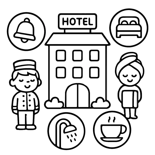 Kleur het gezellige hotel Makelijk