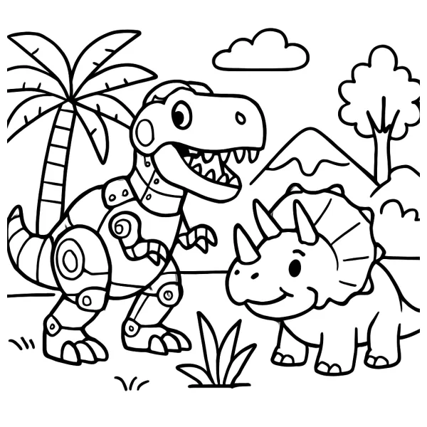 T-Tex en zijn stoere triceratops