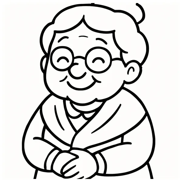 Schattige Oma met Liefdevolle Lach