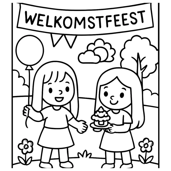 Welkom op mijn feest met twee meisjes