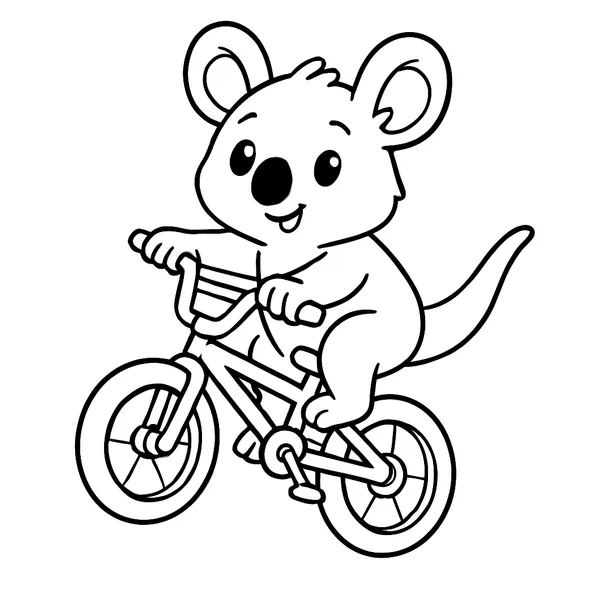 Koala op een stoere stuntfiets