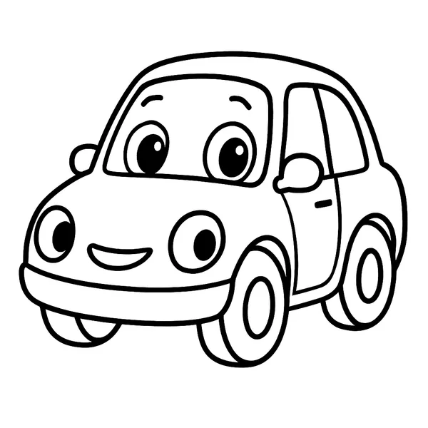 Leuke auto met grote ogen om in te kleuren