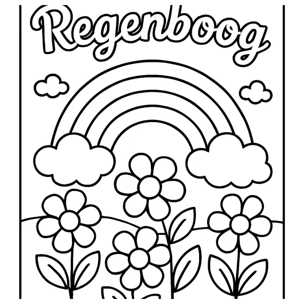 Regenboog en bloemen met de naam LILY