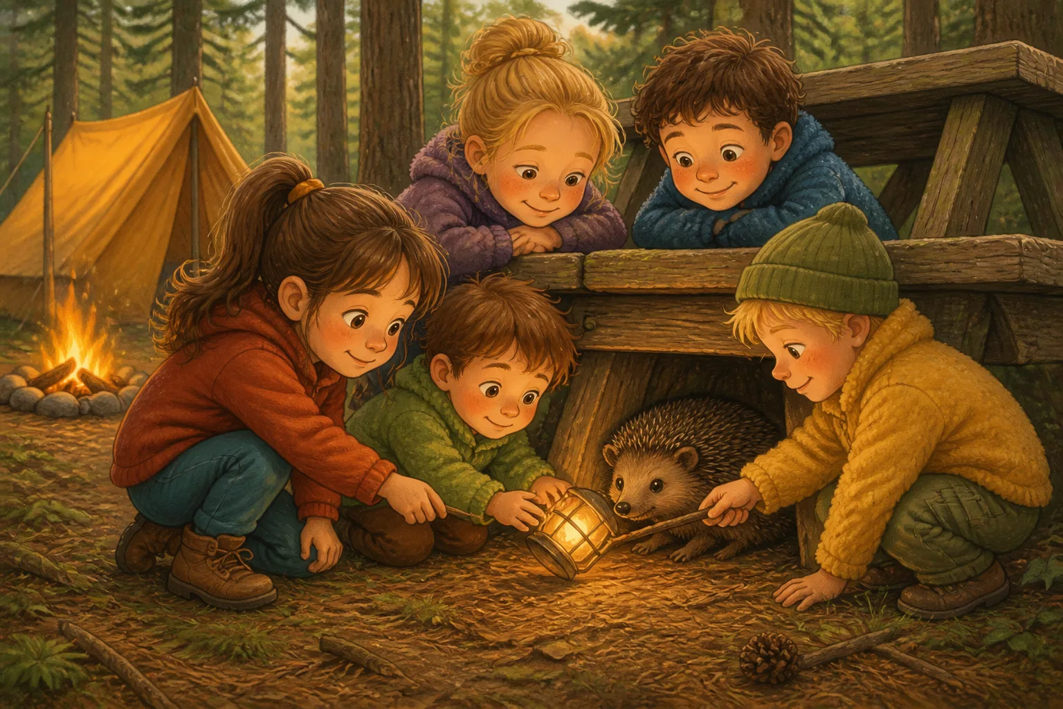 Illustratie bij deel 2 van Het lampje bij de dennen
